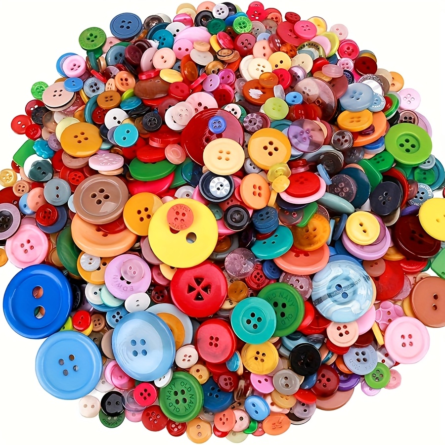 

100pcs Vibrant Assorted Sizes Plastic Buttons For Diy Crafts, Sewing & Knitting Projects - Color Round Household Sewing Accessories For Clothing Decoration