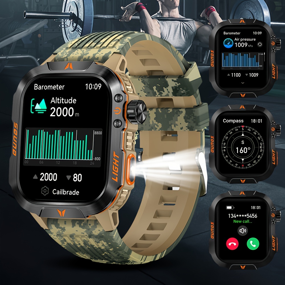 

2024new Smart Watch (answer/call) Outdoor Sports Watch Led Altimeter Barometer 100+ Sports Modes 600mah Battery Multimedia Message Viewing Weather Pedometer Fitness For Android Gift