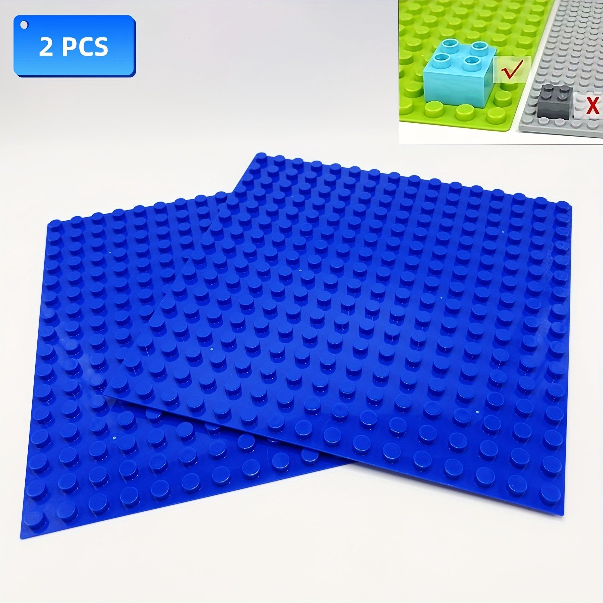 2pcs Large Particle Baseplate 16 x 16 Dot Building Blocks Baseplate
