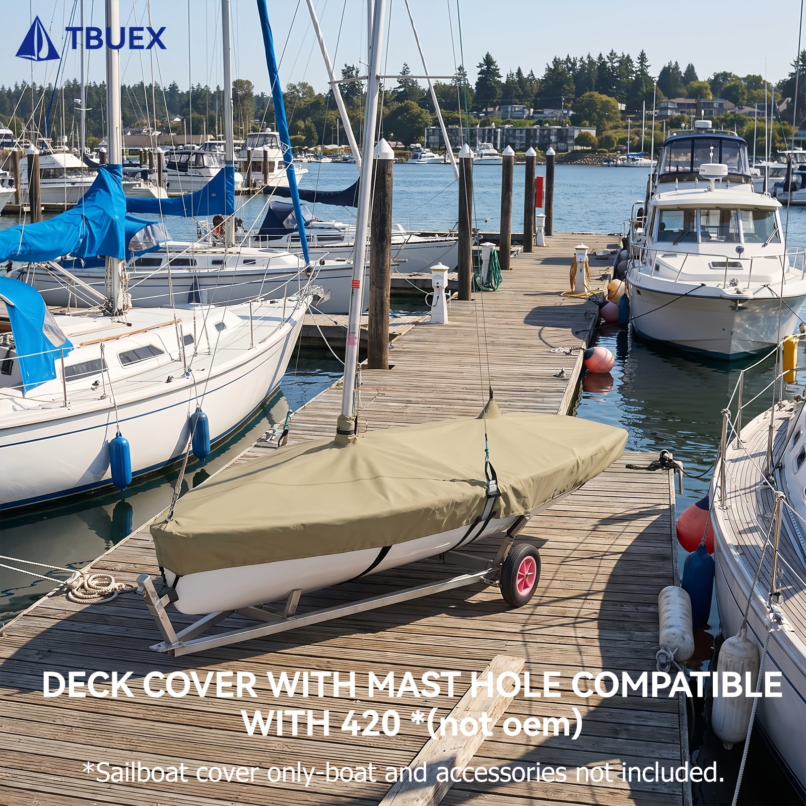 Sailboat Cover Compatible with 420, UV Resistant Polyester Fabric