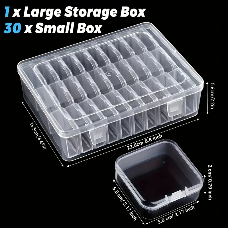 large capacity jewelry box with 30 compartments transparent plastic storage box   with small storage containers very suitable for organizing pearls jewelry and small objects jewelry boxes Product details 1