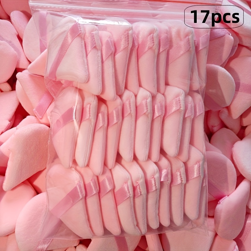 E-shop 17-27-37-teiliges Set großer rosa dreieckiger Make-up-Schwamm für den Auftrag von Puder zum Fixieren des Make-ups. Verwenden Sie den losen