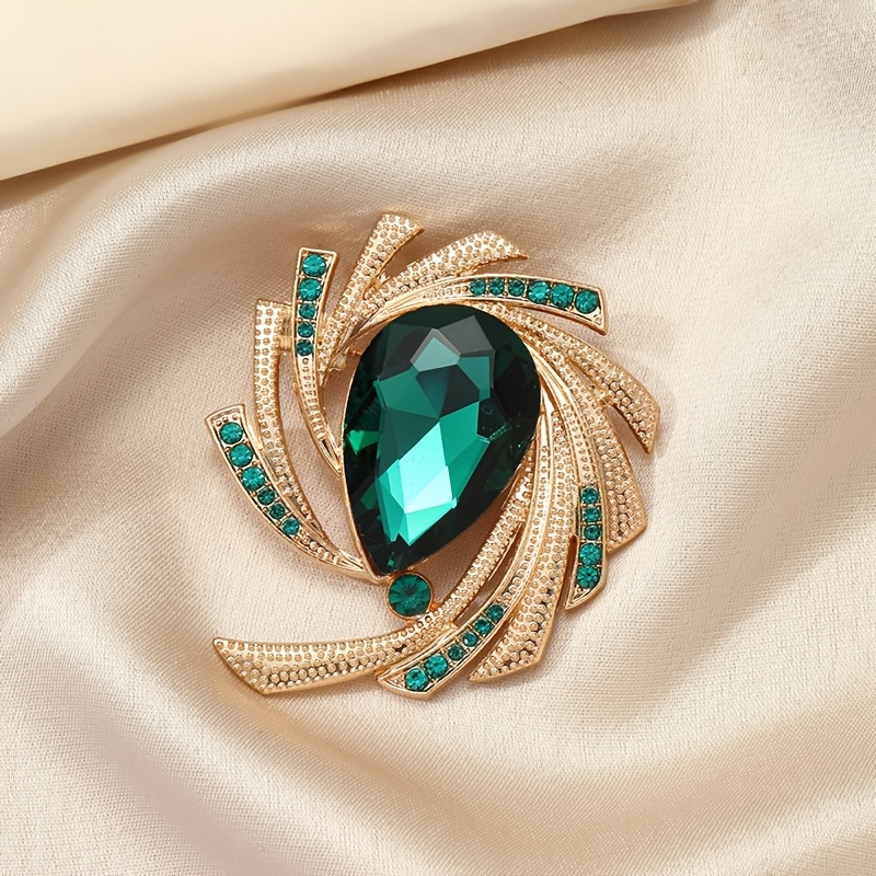 TEMU 1pc Retro Swirl Blade Collar Brooch, Suitable For Dates, Vacations, Formal Parties To Clothing, A Luxurious Decoration For Women's Shawls And