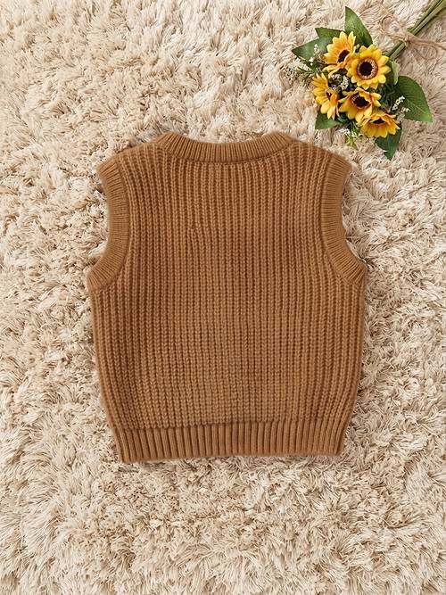gebreid vest voor pasgeborenen lente herfst zacht huidvriendelijk ronde hals mouwloze tanktop unisex veelzijdig gebreid gilet