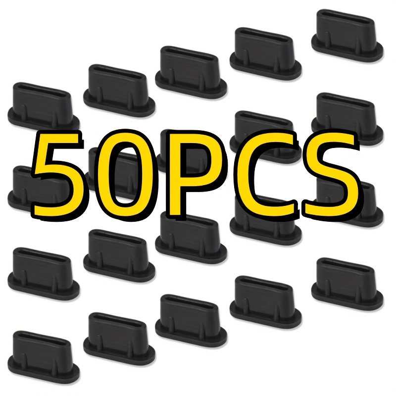 Usb-c Port Dust Plug 50pcs Set, Suitable For Protective Cover Silicone For Smartphone And Tablet Type-c Charging Ports