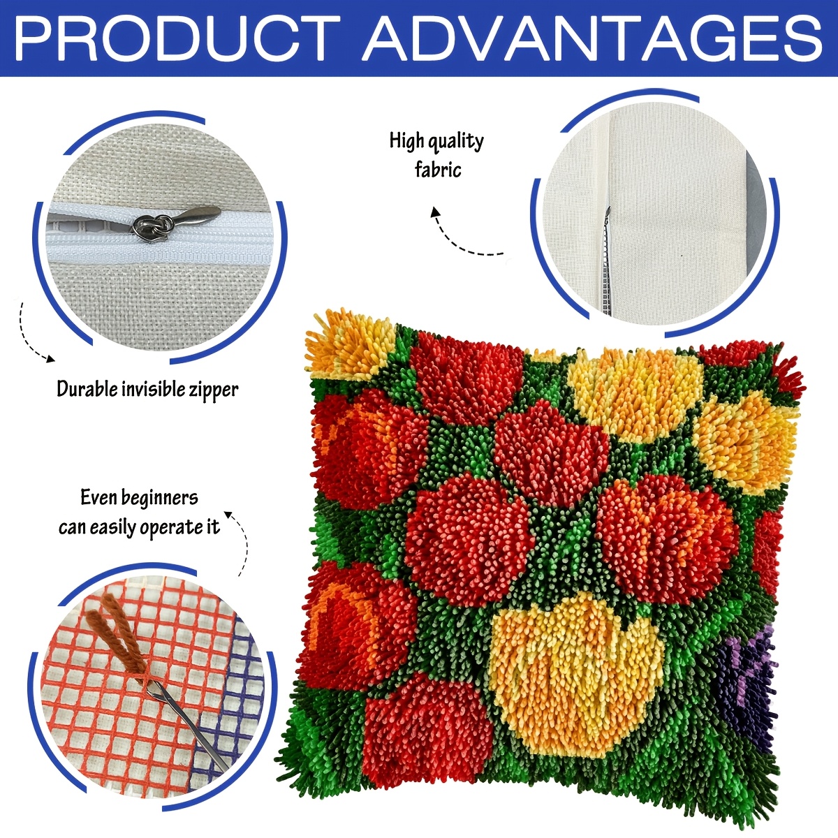 Hook Kit with Tulip Pattern for Beginners and Adults
