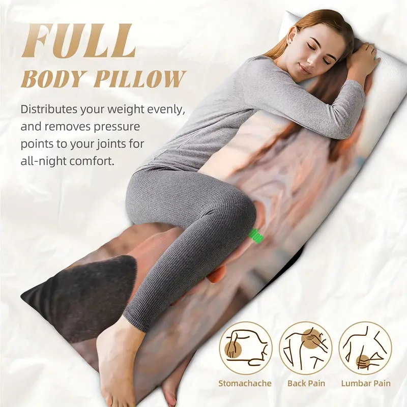 1pc customizable pillowcase 20 0x54 0in scandinavian style dual sided print with romantic couple breathable fabric with invisible zipper machine washable for bed sofa home decor insert not included Product details 1