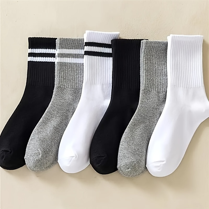 TEMU 6 di Calzini a Righe da Donna - , e , Tessuto Traspirante, per , Lavabili in Lavatrice per Abbigliamento Casual e Sportivo, Design Sportivo