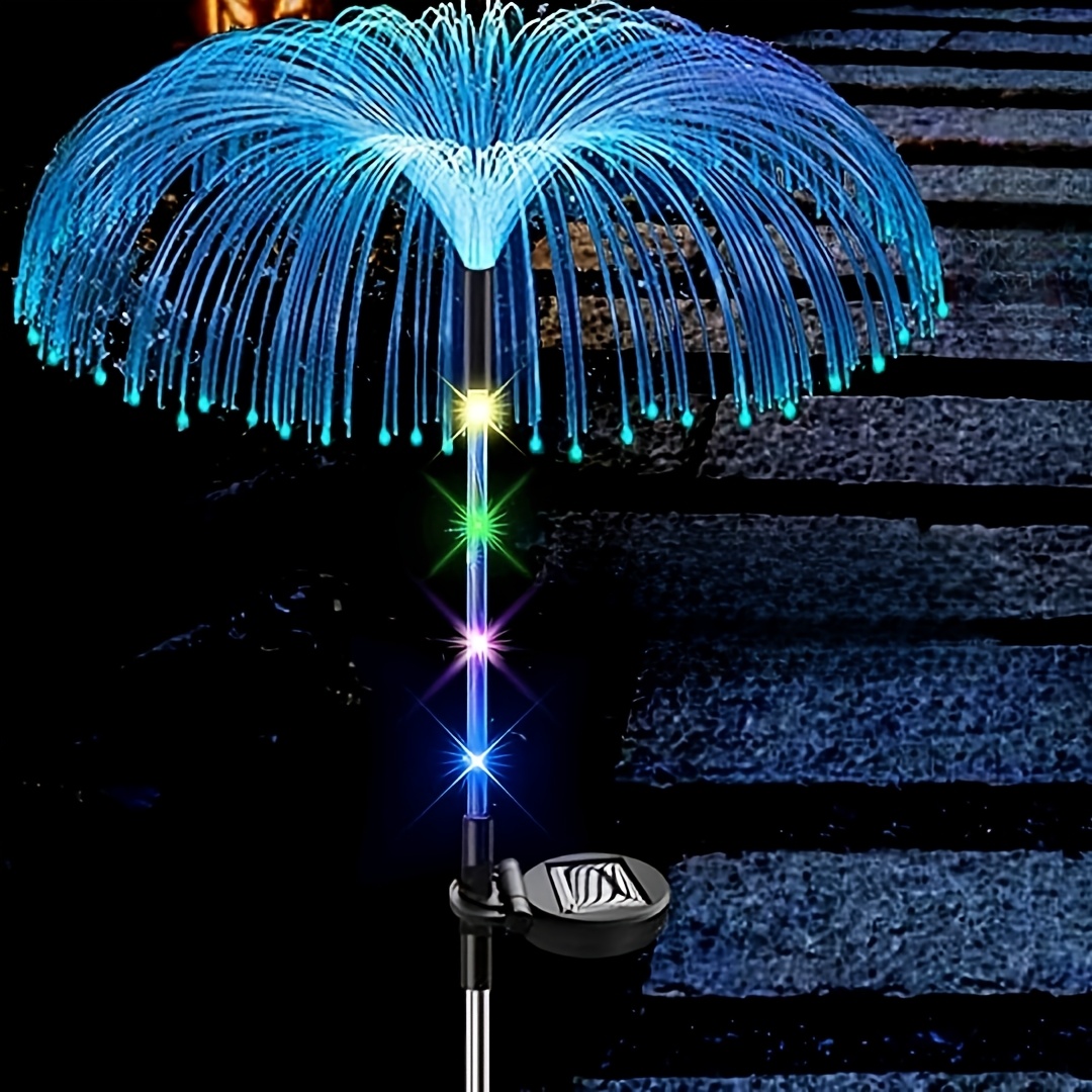 Image of 7-color Changing Outdoor Lamp Solar Jellyfish Lights Pathway Lawn Garden Decor Lighting 1 Pack Christmas And Halloween Decor Lights