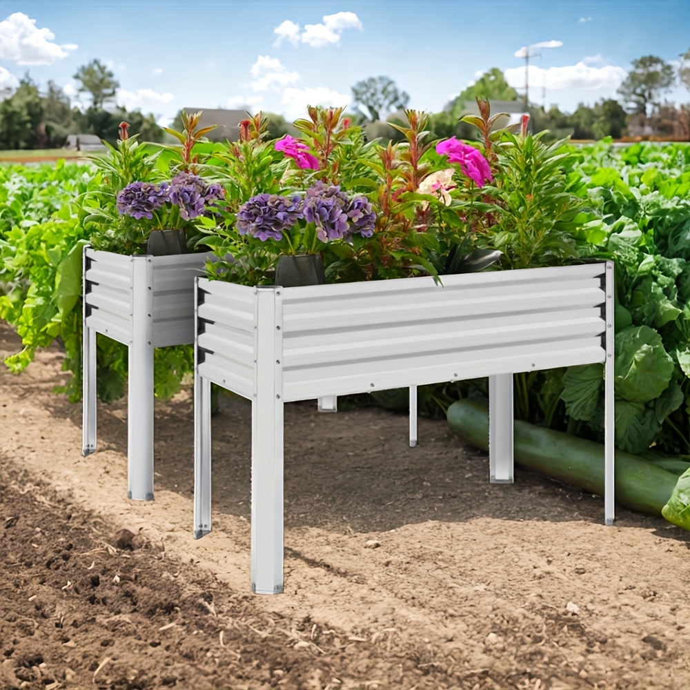 Galvanized Elevated Garden Bed 48x24x32 - Metal Planter
