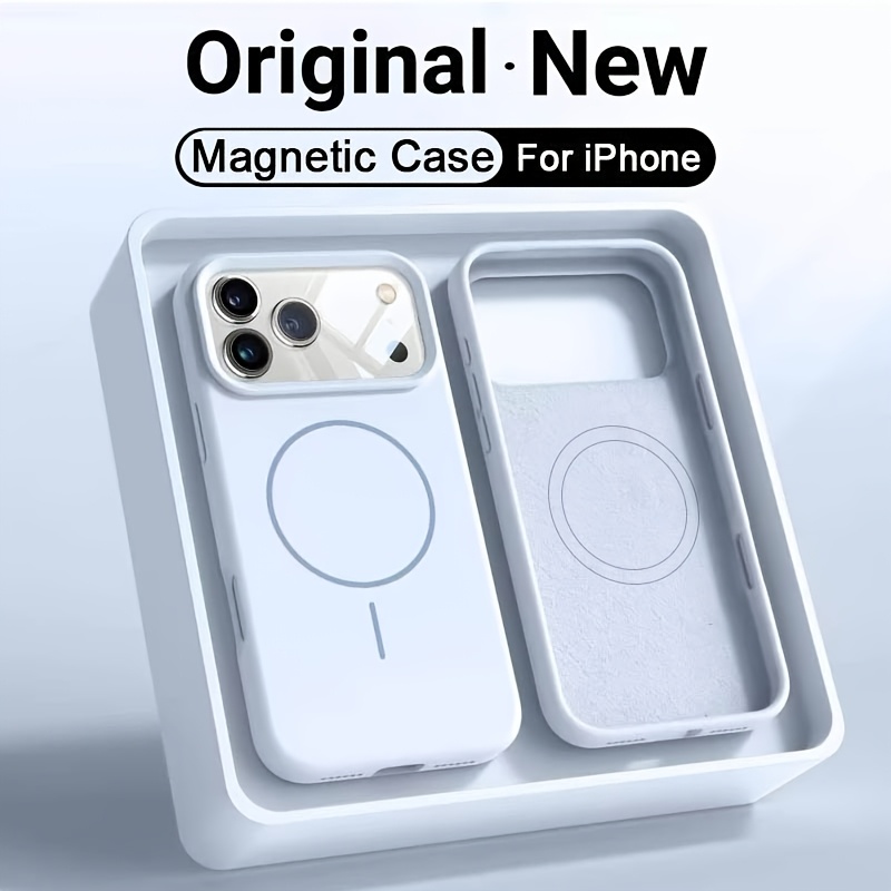 TEMU Étui de téléphone : Nouvel étui de téléphone magnétique souple à liquide, style minimaliste tendance, pour iPhone 18 Pro Max 18 Pro 17 Pro Max