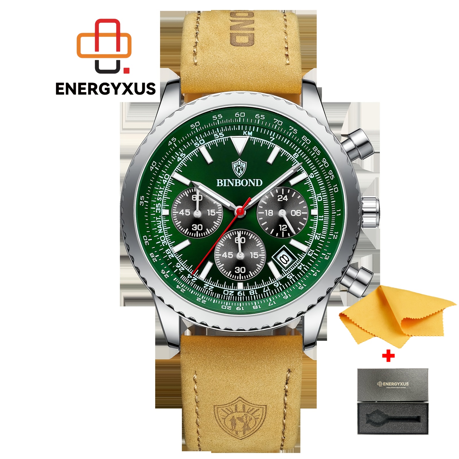 TEMU Men's Watch Stainless Steel Chronograph Roman Men's Fashion Watch