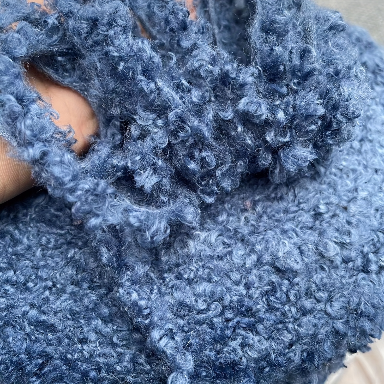 Image of 1 Colors New Boucle Chunky Yarns New Teddy Fur Yarn 55 Grams Super Soft Yarn Chunky Fluffy Fur Yarn Fuzzy Yarn Eyelash Yarn For Crochet Knit Projects