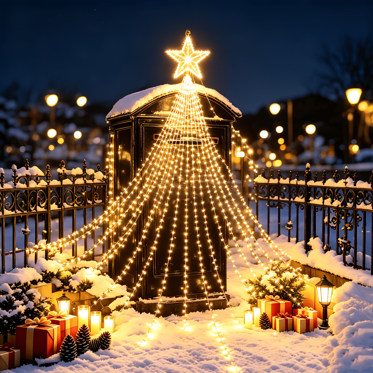 TEMU 1pc, Waterfall String Lights, 8 Lighting , 223led Glowing Christmas Decorations, Suitable For Yard, Bedroom, Restaurant, Mall, Gazebo, Wedding,