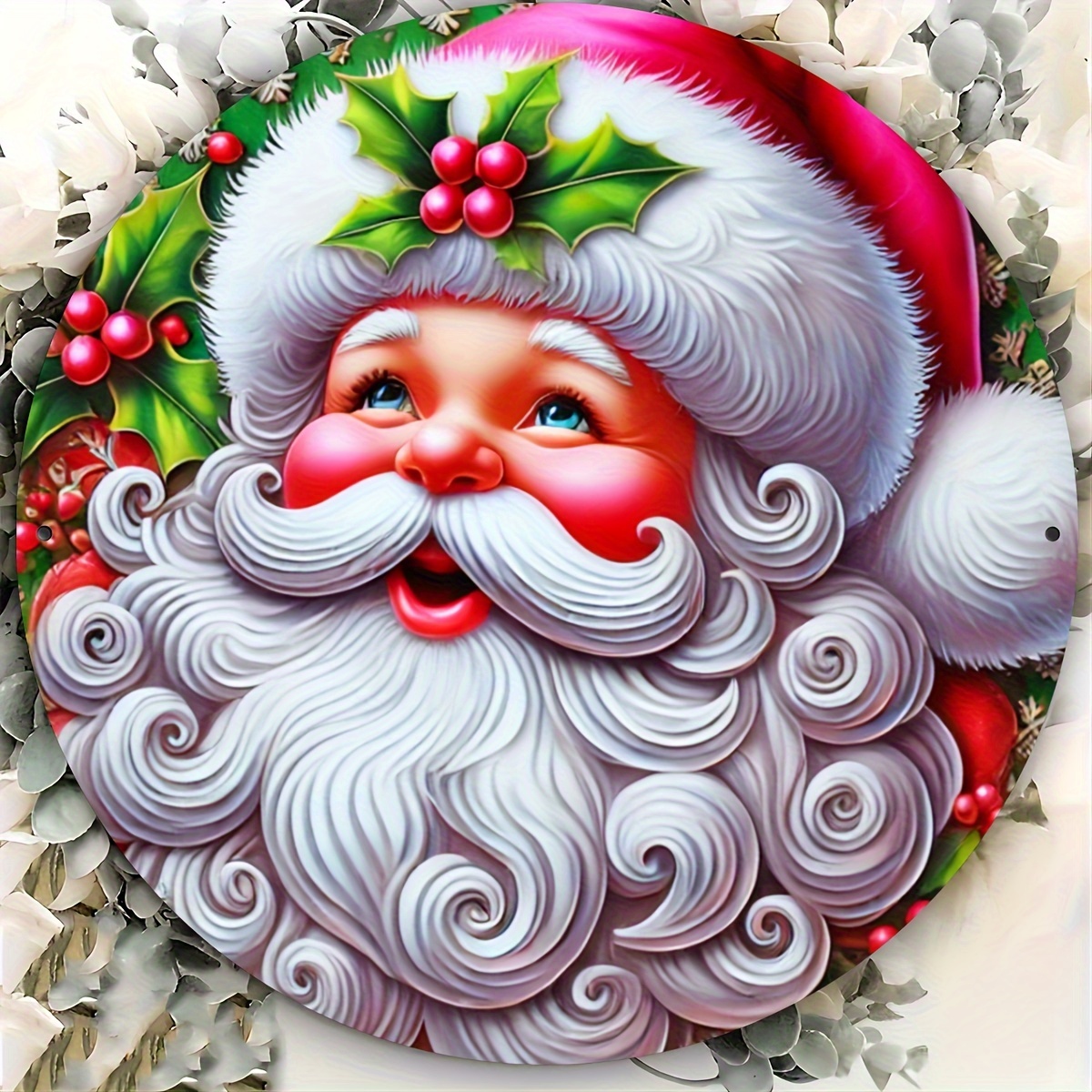 

Christmas Round Metal Tin - & - Wreath Decor For , , And - To