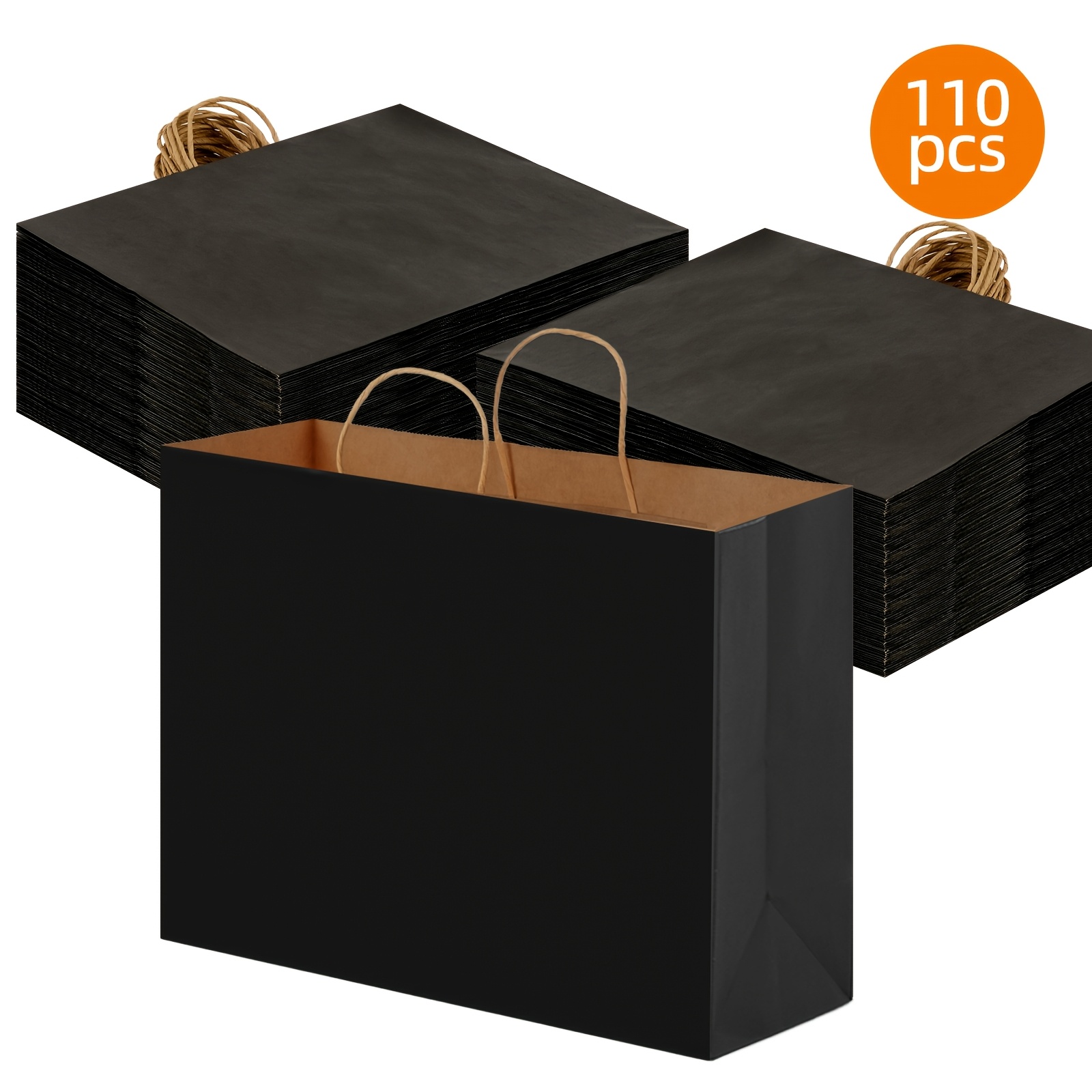 TEMU Tomnk Paper Bags, 110pcs Hand-held Paper Bags, Gift Packaging Bags, Hand-held Paper Bags For Holiday Gift Packaging, For Grocery, Merchandise,