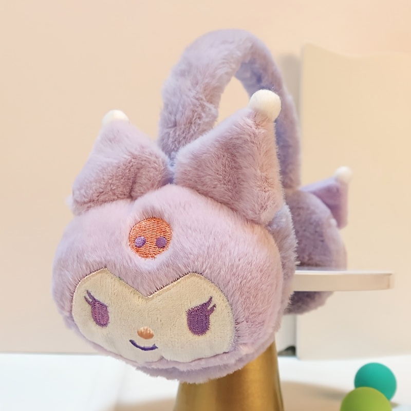 TEMU Cute Plush Earmuffs - Cozy & Warm Winter Ear Warmer With My Melody, Kuromi, And Cinnamoroll Designs - For Women,