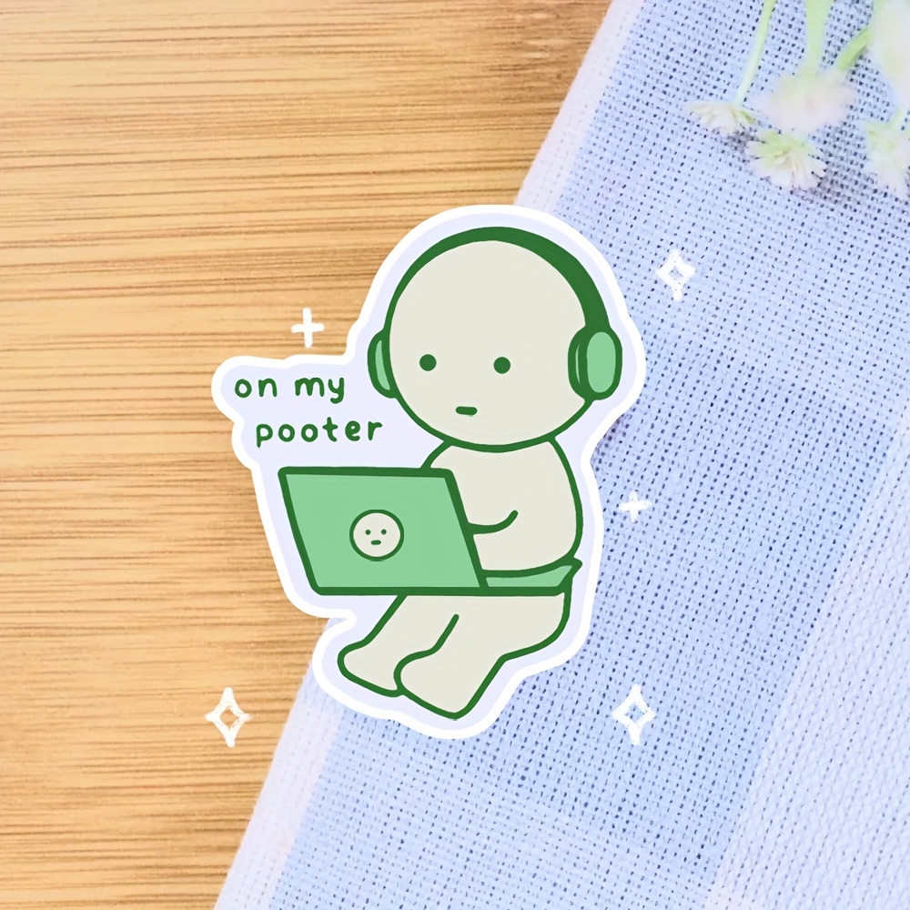 

Green Guy On My Sticker | Vinyl Waterproof Sticker For Bullet Journal, Planner, Laptop, Water Bottle, Phone Case, Deco