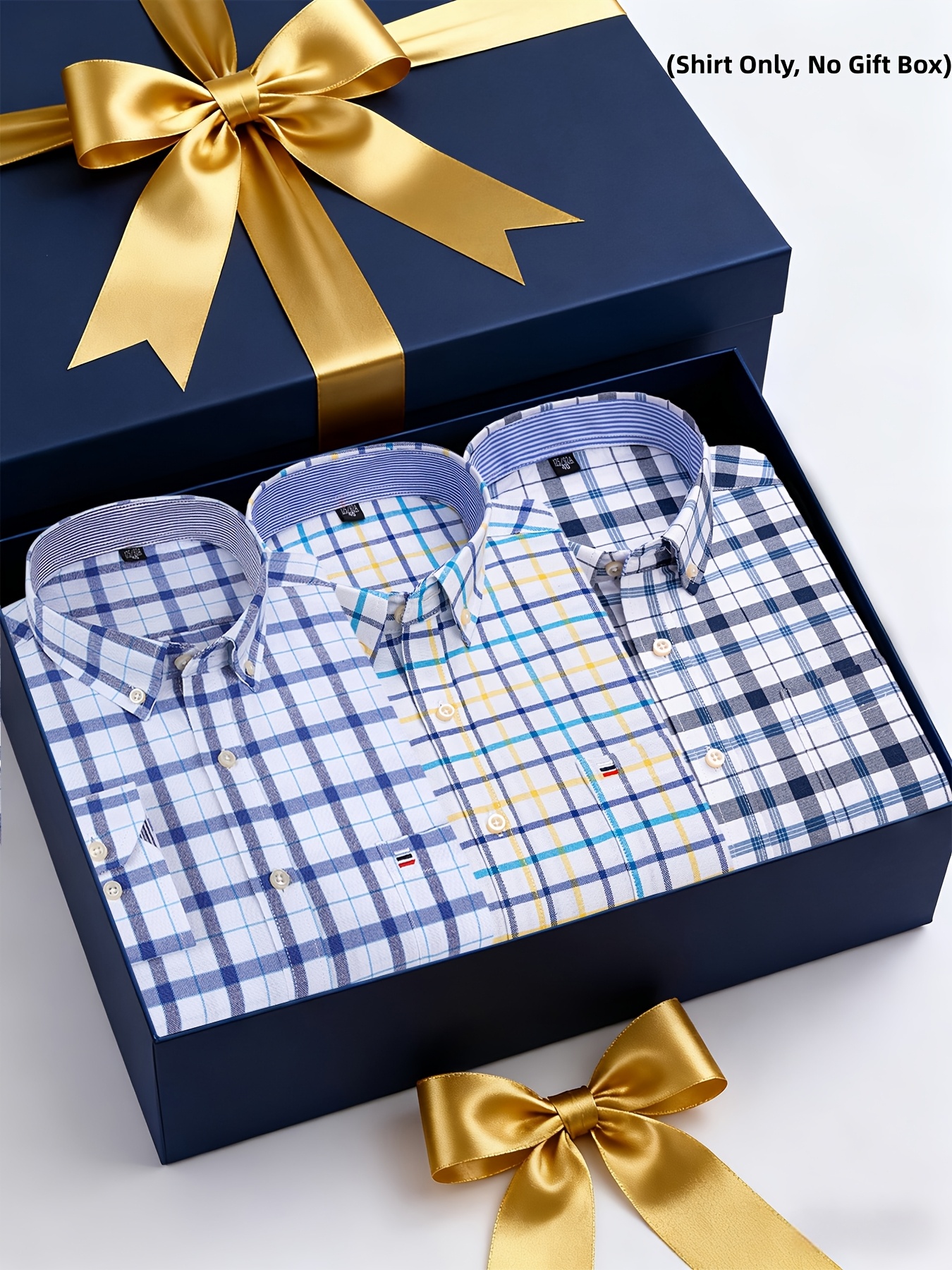 A Set of Three Pure Long-Sleeve Oxford Shirts with Embroidered Pockets on The Chest, Essential for Business Casual Outings, Suitable for Various Occasions, Available in Multiple Styles