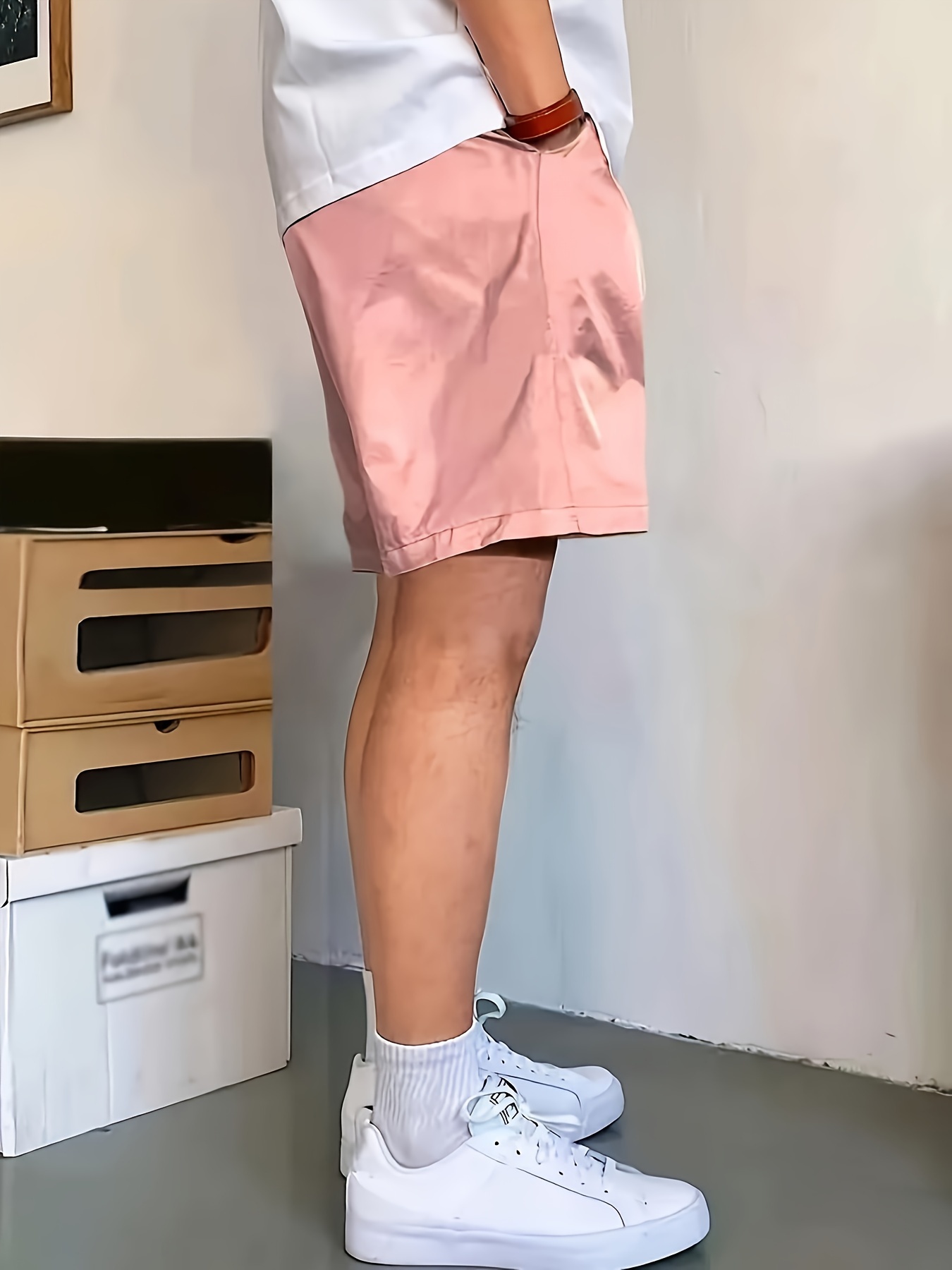 Men's Solid Shorts, Comfy Casual Fashion Shorts For Outdoor Sports