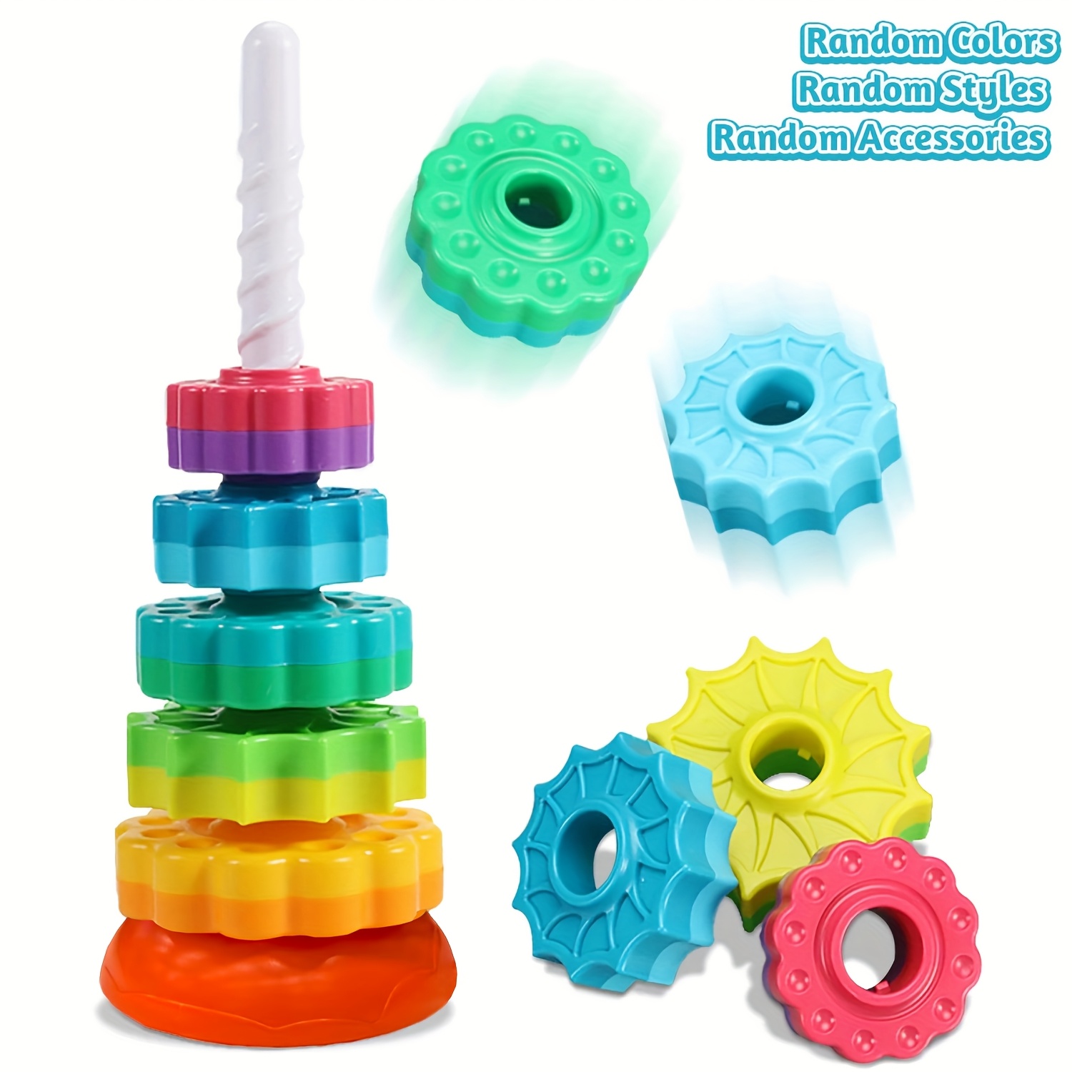 Rotating Stacking Puzzle Toys Safety 's Toys Sensory Toys Educational Toys For Youngsterschristmas Stocking Stuffers,christmas Stocking Stuffers