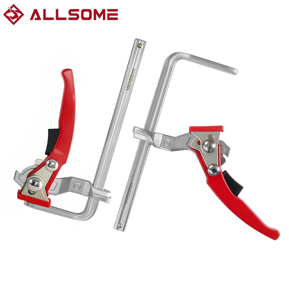 Image of 2pcs Alloy Steel Upgrade Quick Ratchet Track Saw Guide Rail Clamp Mft Clamp For Mft Table And Guide Woodworking Clamp