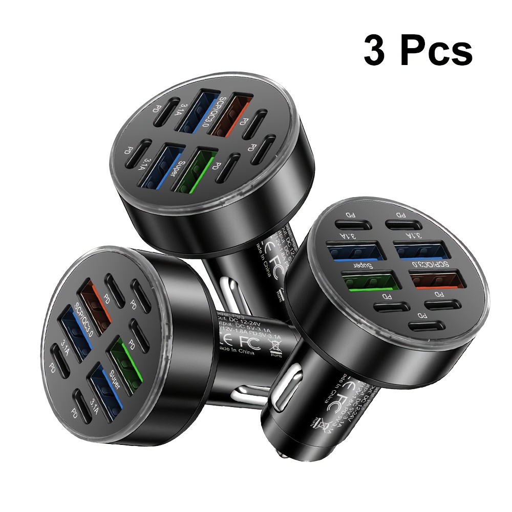 TEMU Kaxoe 3pcs Car Phone Charger Fast Charging Phone Charger Adapter Usb Phone Charger Pd Type-c Car Charger For Iphone
