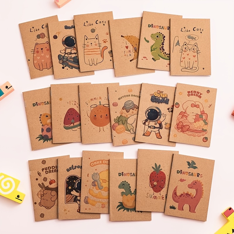 

10-pack Mini Cartoon Notebooks, Portable Paper Journals, Ideal School Gift, Small Prize Notebooks For Students