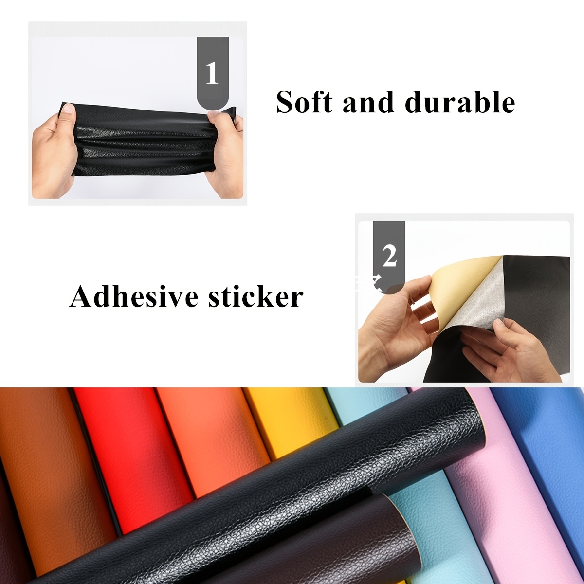 Toppe Autoadesive Per Riparazione Pelle Ed Ecopelle - 137x50cm - Nero - Fai Da Te