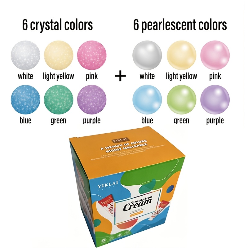 TEMU 1 Set, Glue Set Has A Total Of 3 Styles, Each Style Contains 12pcs, Each 50ml, With 12 Decorating Tips And A Diamond Sticker. Plastic Base Clay