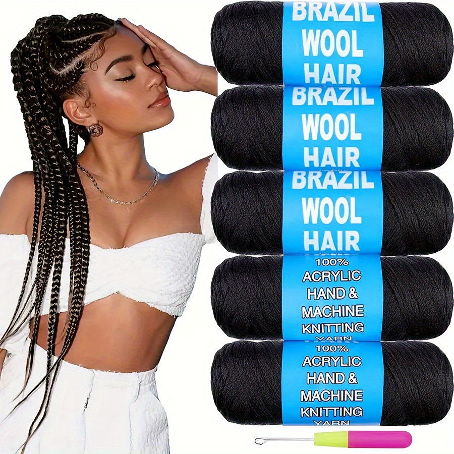 Image of 2 Pack - Super Soft Black - Jumbo Crochet Hair Braids For Sensational Twists, Locs, & Spiral Corkscrews - Versatile, Durable, And Fashion- Styles