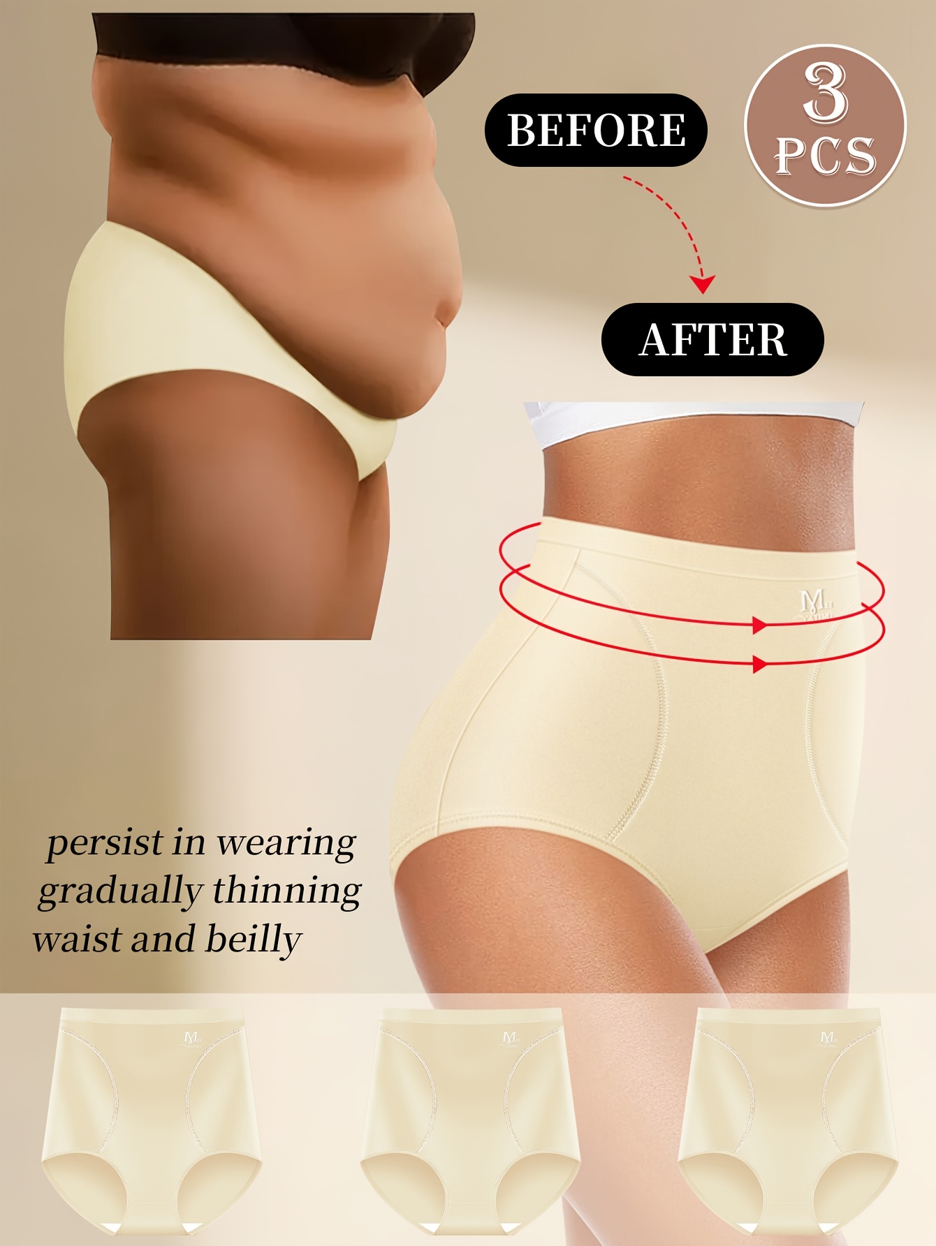 3pcs womens tummy control   lift panties high waist seamless thong 90 material body hugging fit breathable and non stuffy comfortable underwear minimalist style xs   xl xxl multi size   lightweight and breathable