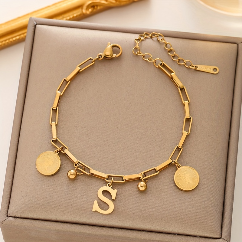 

1pc Fashion And Delicate Letter Pendant Bracelet, Versatile And Easy-to-wear, Combine Well With Any Outfit