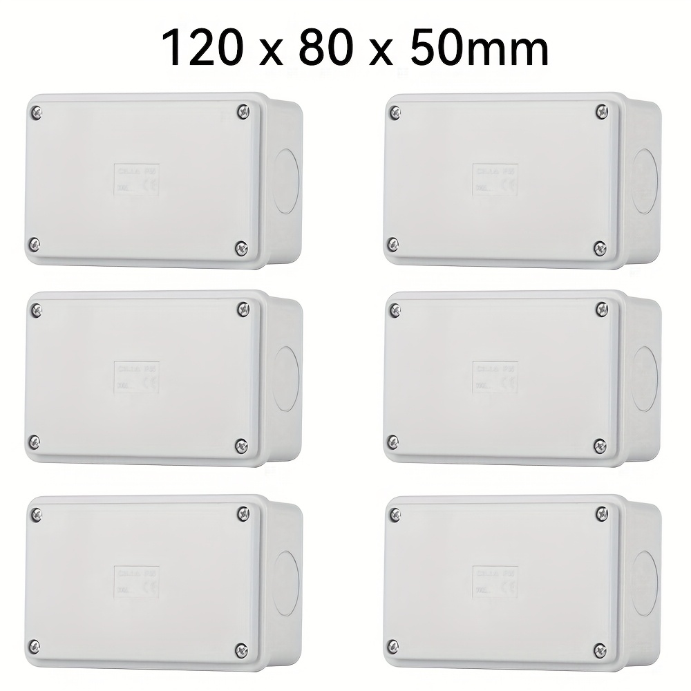   1 2 4 6pcs universal junction box outdoor electrical box for monitoring camera wireless routers adjustable cable ports ip55 enclosure 120 80 50mm pc plastic white grey