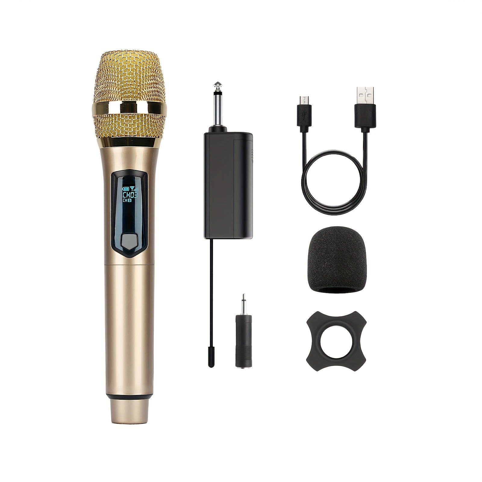 W 4 Wireless Rechargeable Microphone Home One Two Ktv Temu