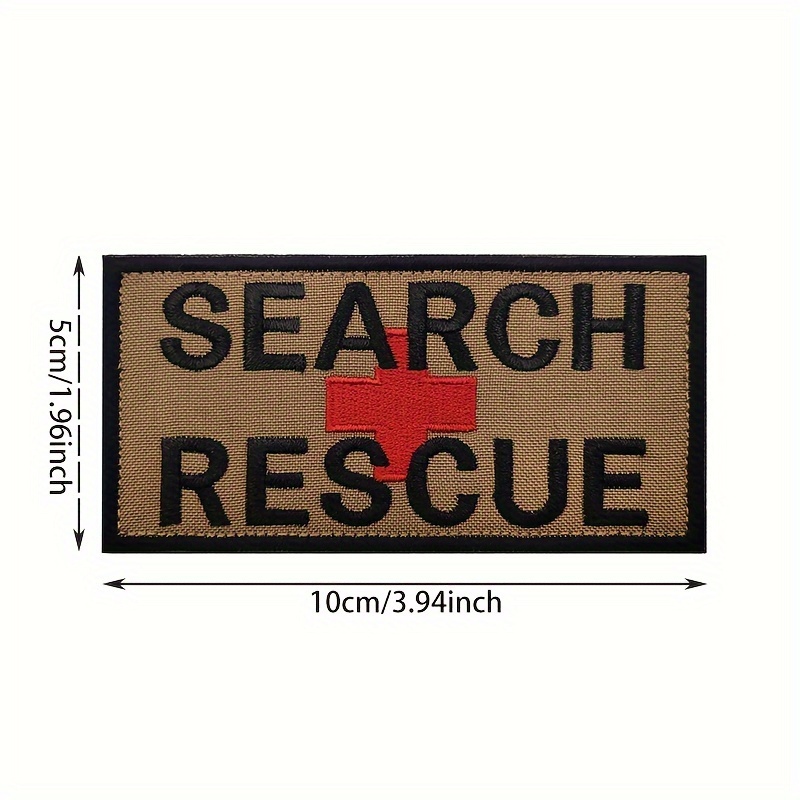 1pc Search Rescue Embroidered Morale Patches With For Caps, Uniforms, Vests, Backpacks