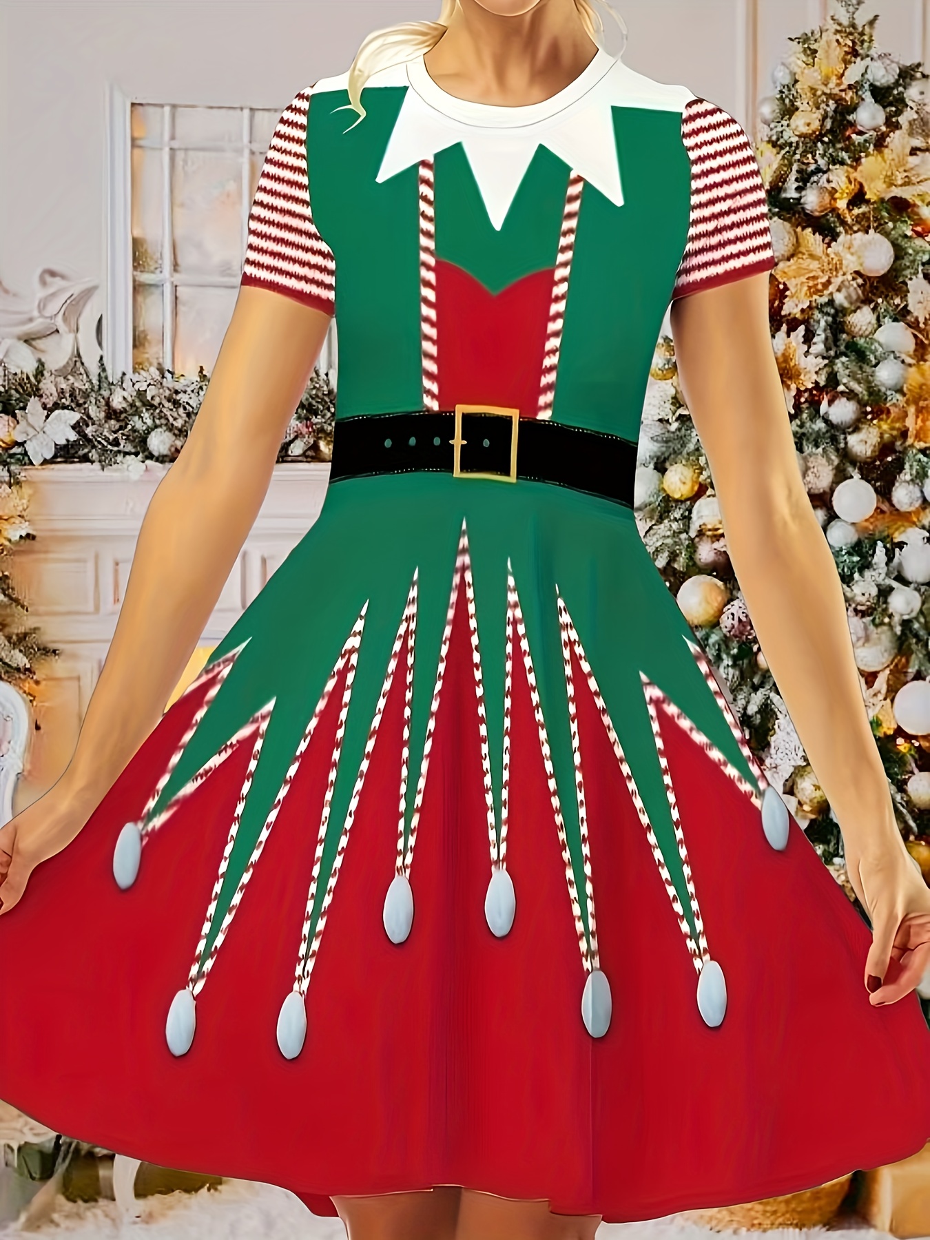 tacky christmas dresses Amazon.com: AmzPrint Women's Christmas Ball Dress Christmas Tree Off  Shoulder Green Midi A-Line Rockabilly Dress for Party Costumes : Clothing,  Shoes & Jewelry main image 1