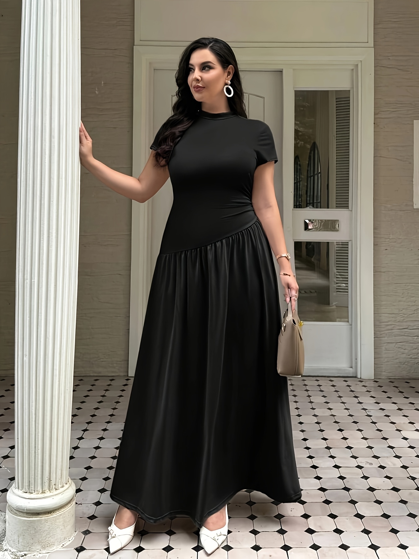 plus size tall womens elegant dress stretchy short Temu South Africa