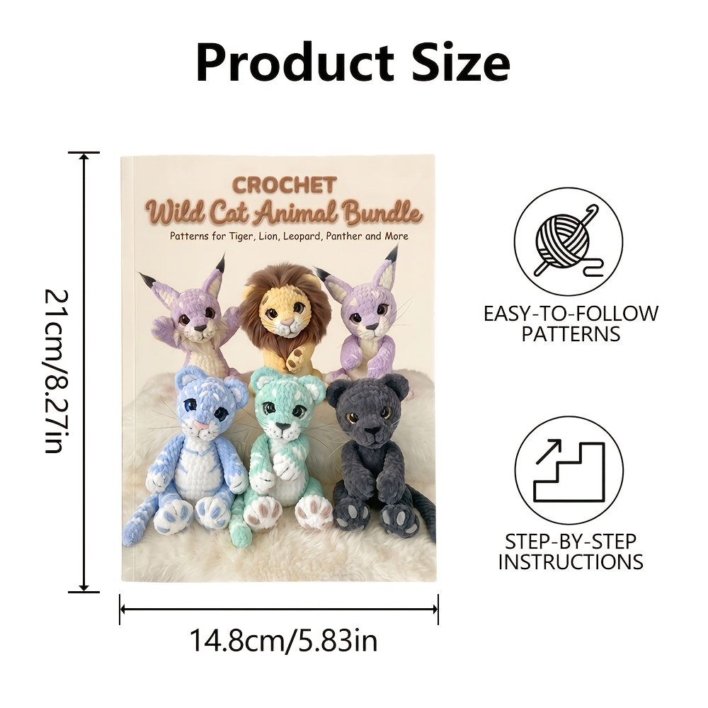 TEMU Animal Bundle, Crochet Patterns With Detailed Instructions, Beginner Friendly Crochet Tutorials, Diy Handcraft Pattern Ideal For Crochet