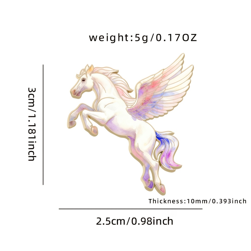 White Horse Enamel Brooch Pin, Decorative Badge