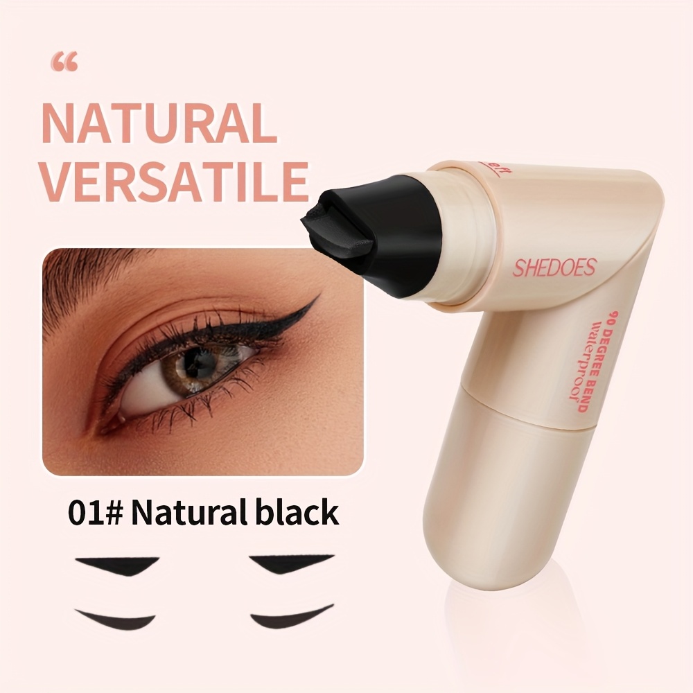 1pc Dual-end Rotating Eyeliner , 2 Colors (black/brown), 1 Stamp Complete, Quick-dry Waterproof Sweat-proof Non-smudging, 24-hour Lasting, Suitable For Beginners