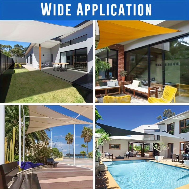 100% Sun Shade Sail with Hardware Kit Canopy Polyester Fabric Shade Cloth for Outdoor Patio Backyard