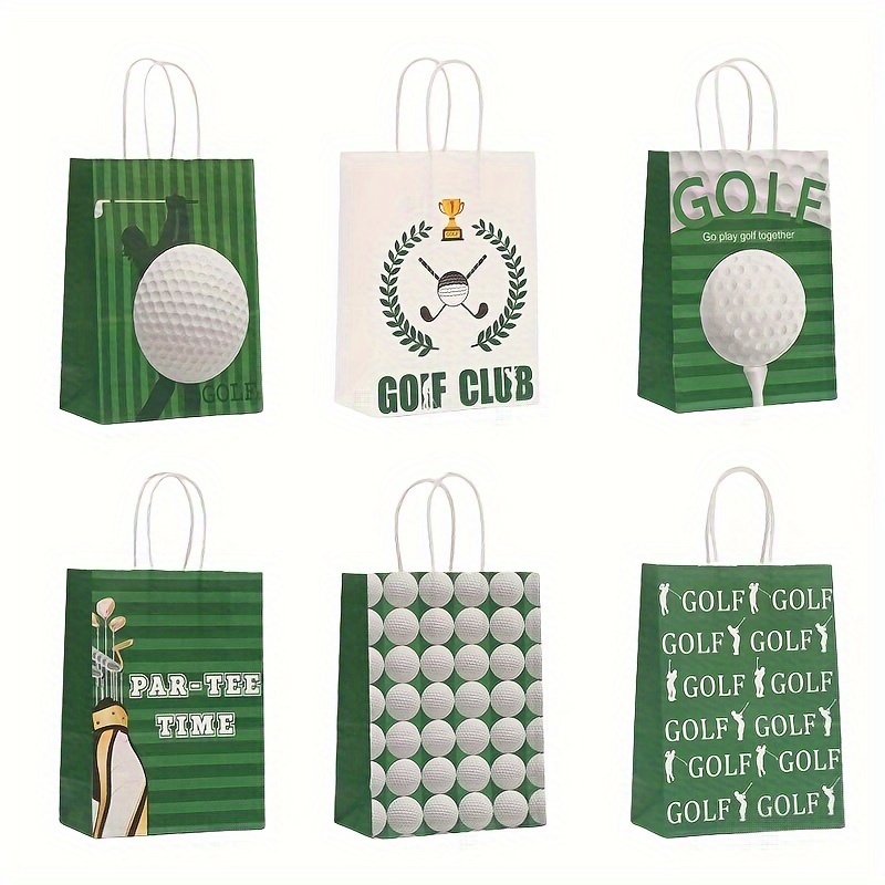 

12 Pcs Supplies Bags - Golf Birthday Party Goody - Golf Paper Bags - Party Decorations - Golf Theme - Mixed Colors - Paper Material