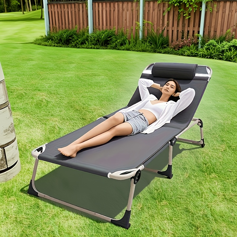foldable bed frame 170x56cm adjustable 4 position reclining lounge chair suitable for family temporary guest bed