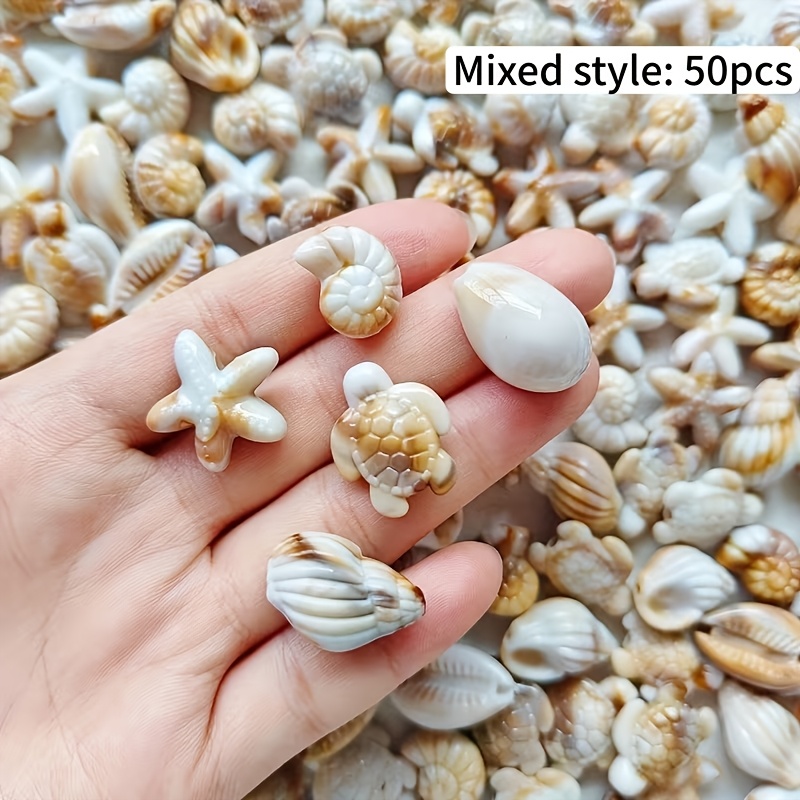 E-shop 50 Stück Böhmische Ozeanperlen - Mehrfarbige Acryl-Doppelseitige Meerperlen geeignet für Halsketten, Armbänder, Ohrringe, Schlüsselanhänger -