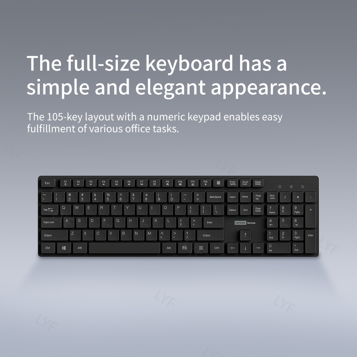 Lenovo KN220 Wireless 2.4G Keyboard and Mouse Combo,  for Laptops, Office and Home Use
