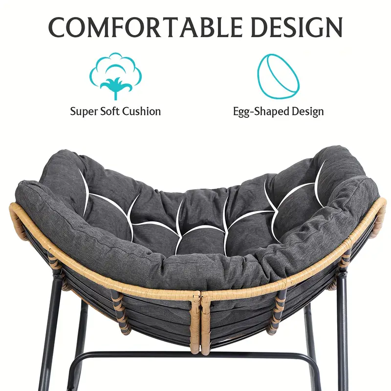 outdoor rocking chair egg chair with cushion rattan wicker lounge chair modern royal for porch garden lawn patio Product details 6