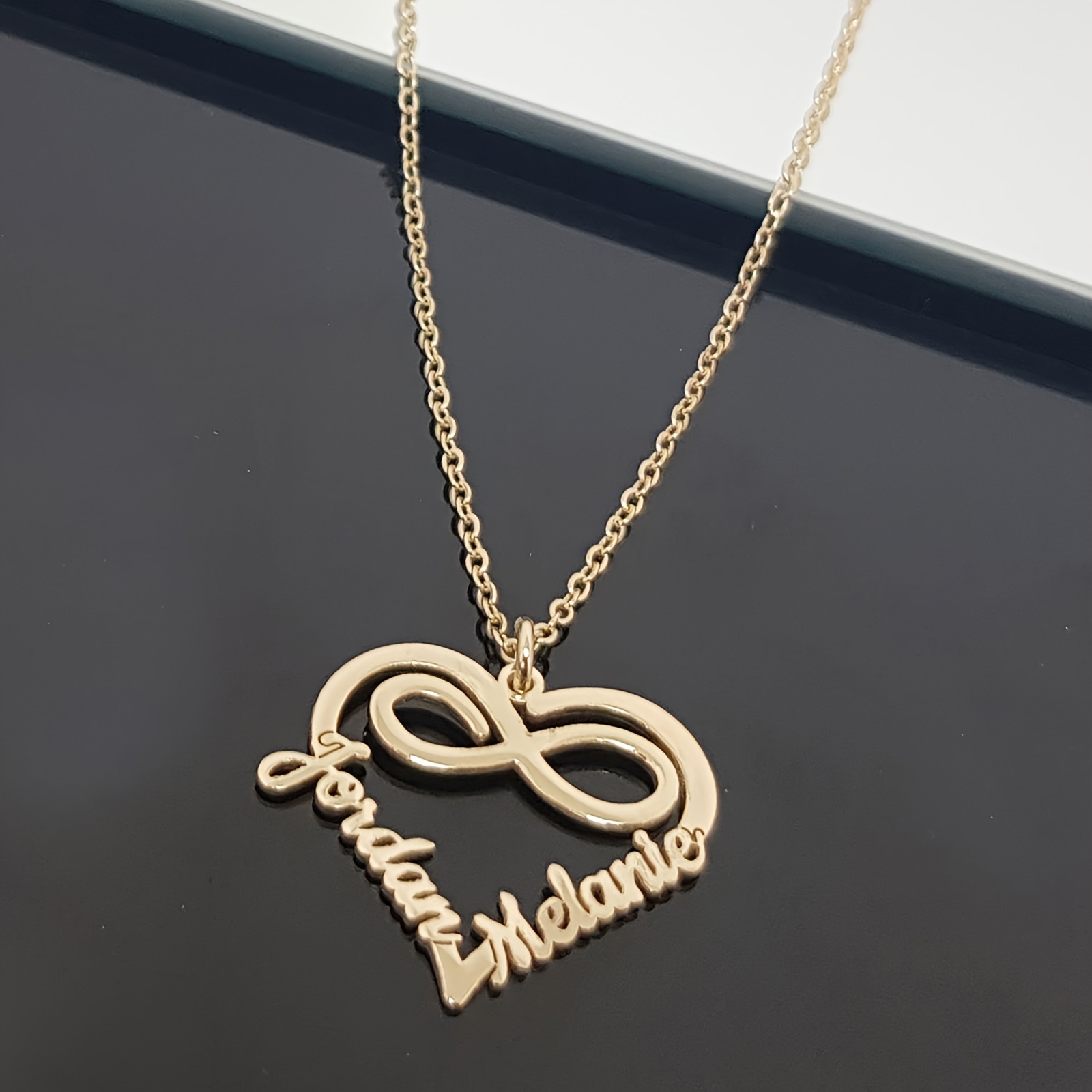

1pc Customized Necklace 18k Gold Plated Made Of Stainless Steel Just Send Us The English Content, And U'll Get Your Personalized Jewelry (english Only)
