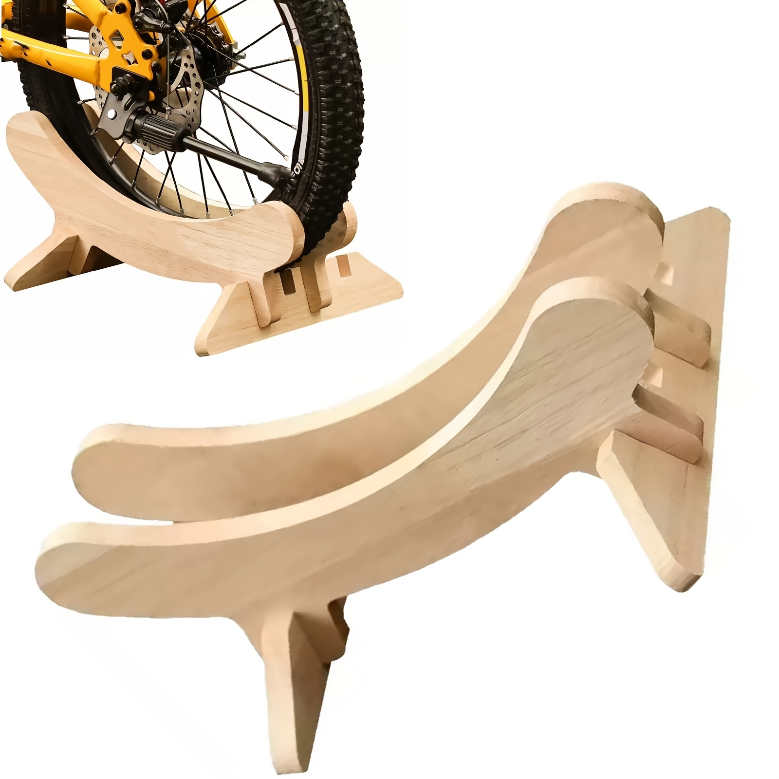 Wooden Bicycle Rack – Floor Stand for Bicycles, Safe Parking Solution, Space-saving Storage Rack, Convenient for Bicycle Display and Maintenance, Sturdy and Durable
