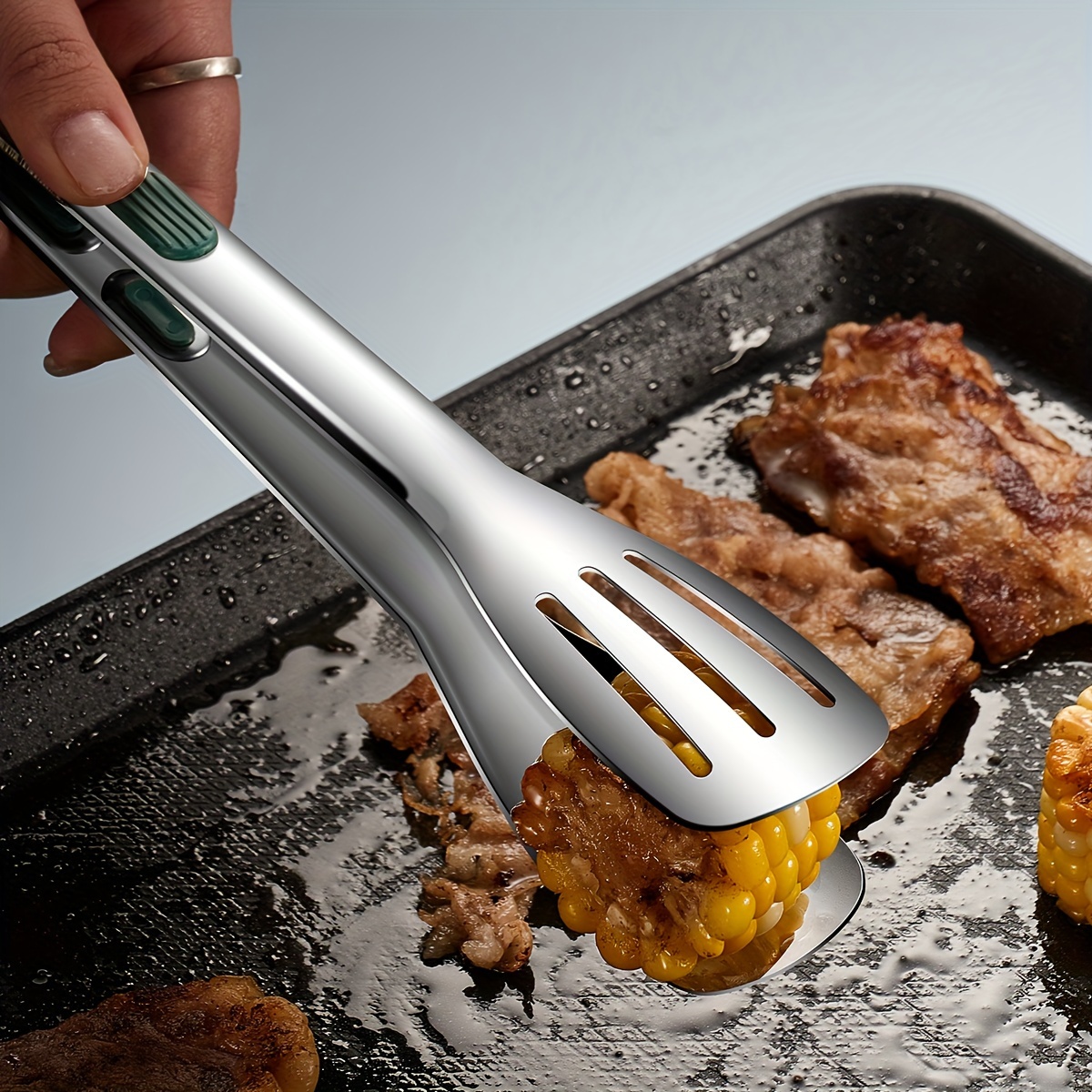 Stainless Steel Kitchen Tongs for Cooking and Serving